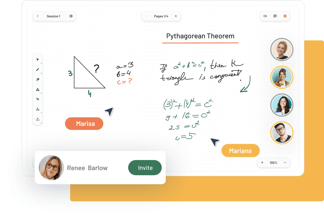 Digital whiteboarding tools for interactive teaching
